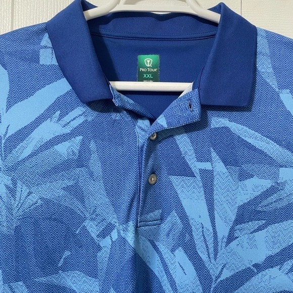 Pro Tour Mens Palm Blue Golf Polo Short Sleeve Shirt size XXL - Picture 3 of 10